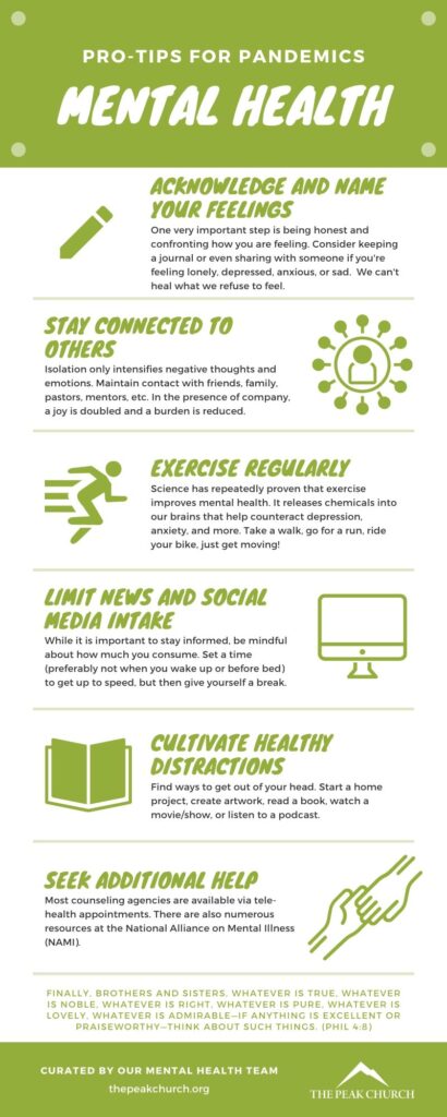 Infographic of mental health pro tips